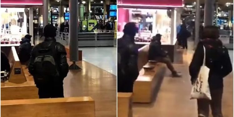 VIDEO/ Po kërcënonte me thikë në stacion, policët qëllojnë disa herë ndaj një personi