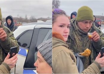 VIDEO/ Humanizmi i ukrainasve, i japin ushqim e çaj të ngrohtë ushtarit rus të dorëzuar