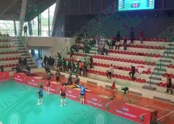 VIDEO/ Plas grushti me tifozëve të Tiranës dhe Skënderbeut në ndeshjen e volejbollit