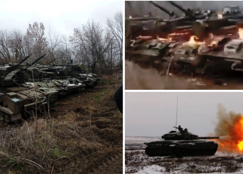 VIDEO/ Ukrainasit bëjnë “shkrumb e hi” 64 milionë dollarë tanke ruse