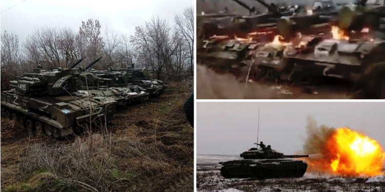 VIDEO/ Ukrainasit bëjnë “shkrumb e hi” 64 milionë dollarë tanke ruse