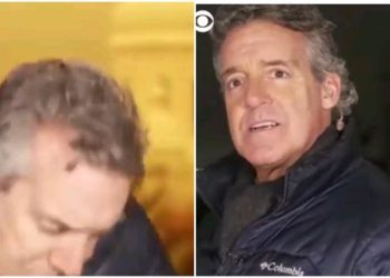 VIDEO/ Gazetari po raportone live, momenti i shpërthimi të bombës si një rrufe mbi Kiev