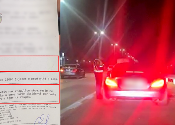 Manovra shpejtësie në autostradën Tiranë-Durrës në pikun e trafikut, policia bllokon “BMW”-në