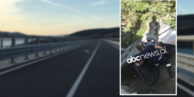 FOTO/ Tjetër aksident i rëndë, përmbyset në Gramsh makina me një vajzë e një djalë të ri brenda