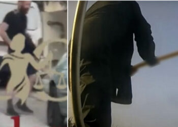 VIDEO/ I riu shqiptar kap sëpatën dhe shkatërron makinat e grekëve, kërcënon edhe policinë