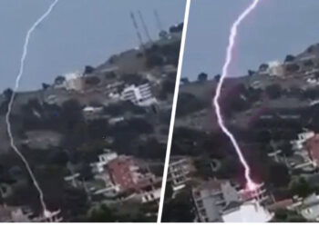 VIDEO/ E frikshme, momenti kur rrufeja godet pallatin në Sarandë