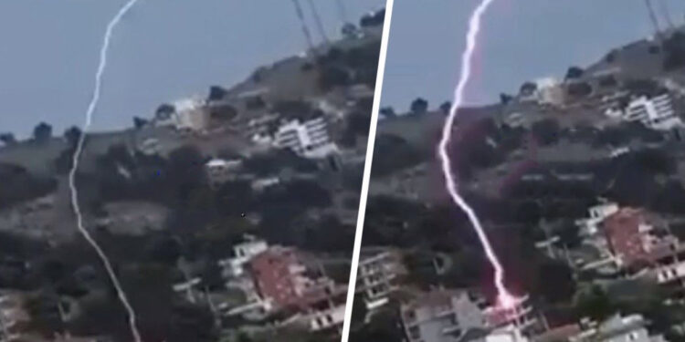 VIDEO/ E frikshme, momenti kur rrufeja godet pallatin në Sarandë