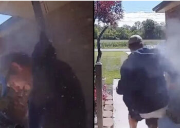 VIDEO/ Erdhi me forcë për të hyrë brenda, momenti kur babai qëllon ish të dashurin e vajzës së tij