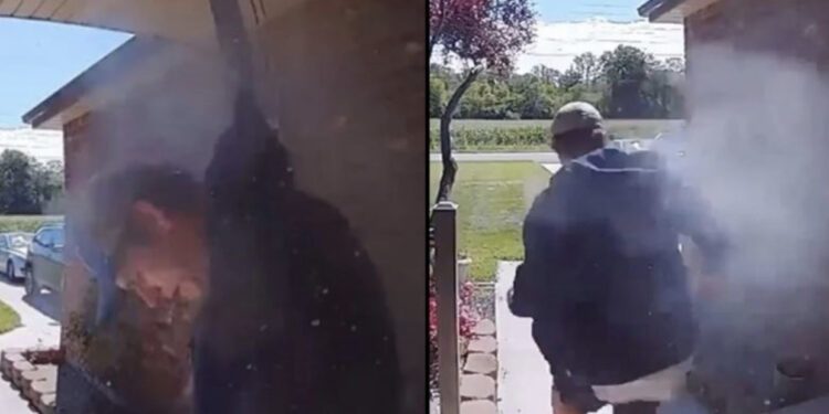 VIDEO/ Erdhi me forcë për të hyrë brenda, momenti kur babai qëllon ish të dashurin e vajzës së tij