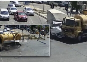 VIDEO/ “U rikthye në jetë”, shoferi fluturon jashtë makinës pas përplasjes nga kamioni, shpëton dhe ngrihet vetë në këmbë