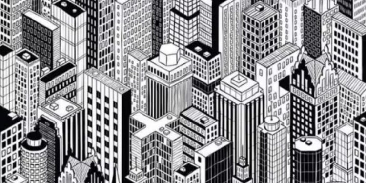 A mund ta gjeni macen të fshehur mes ndërtesave?