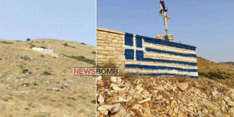 SKANDALI / Familja e Kostandin Kacifas ndërton pa leje lapidar me flamurin grek dhe atë të “vorio-epirit” në vendin ku djali i tyre vrau veten
