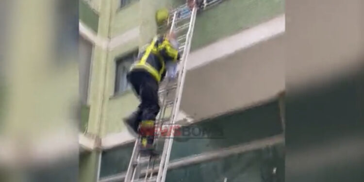 VIDEO/ Foshnja 6 muajshe mbetet e vetme dhe e bllokuar në shtëpi, zjarrfikësit ndërhyjnë me shkallë te Fresku