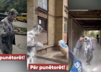 VIDEO/ Nuk kaloi pagat e gushtit për punonjësit, sulmohet me miell ministri i Financave në Kosovë