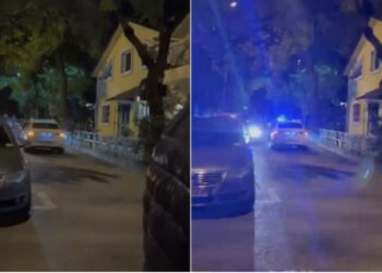 VIDEO/ “Ec mbrapa”/ Policia hyn kundravajtje në Tiranë, detyron makinat e tjera t’i hapin rrugën