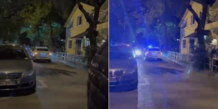 VIDEO/ “Ec mbrapa”/ Policia hyn kundravajtje në Tiranë, detyron makinat e tjera t’i hapin rrugën