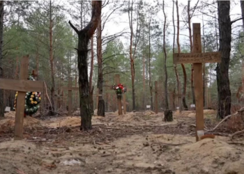 Video tronditëse e varreve masive në Izium të Ukrainës, kryqet “pushtojnë” pyllin