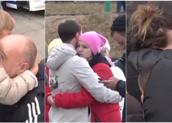 Po ndahen nga gratë dhe fëmijët, rekrutët rusë filmohen të përlotur ndërsa bëhen gati për t’u nisur në Ukrainë