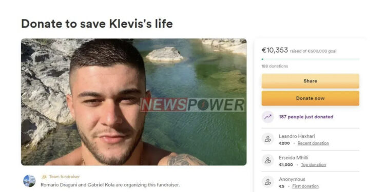 Shqiptarët ia dalin për Klevis Gjelucin, mblidhen në kohë rekord 600.000 mijë euro për 20 vjeçarin