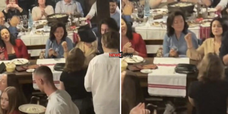 VIDEO/ Nën ritmet e këngës “E dehur jam”, ambasadorja Kim shijon darkën në restorantin e Shkodrës me muzikë “live”