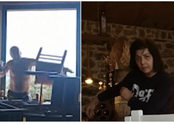 VIDEO/ “Ti je njeri pa t*pe”, gruaja i shkatërron lokalin ish-burrit: Të rrah sepse të dua…