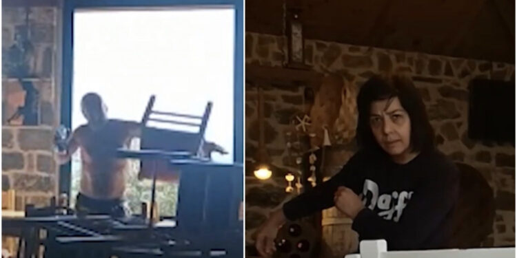 VIDEO/ “Ti je njeri pa t*pe”, gruaja i shkatërron lokalin ish-burrit: Të rrah sepse të dua…