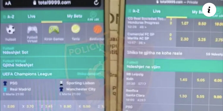 “Dy herë mat”, vinin baste sportive arrestohen 2 persona, 1 në kërkim/ Emrat