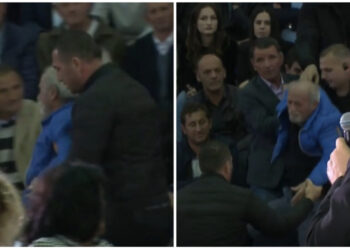 VIDEO/ “Rama ik”, incident në Tropojë, qytetari nxirret jashtë në mes të takimit: Ec tani, e mbarove detyrën, ik te Foltorja