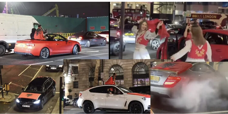 DailyMail: Makinat luksoze me flamujt kuqezi dhe vallet tradicionale bllokuan rrugët e Londrës