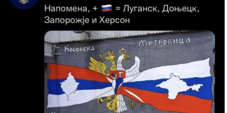 Ambasada ruse në Maqedoninë e Veriut shpërndan postimin me mbishkrimin “Kosova është Serbi, Krimea është Rusi”, reagime të forta në rrjet
