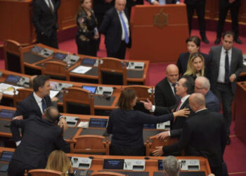 Inatet e vjetra i plasin në parlament/ Gati për tu rrahur, Korreshi mban Alibeajn, Çupi Luan Baçin