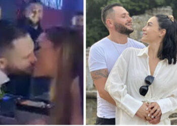 VIDEO/ “Më keni ça…”, Bes Kallaku dhe Xhensila hedhin poshtë lajmet e ndarjes, këngëtarja i dhuron puthje në mes të skenës