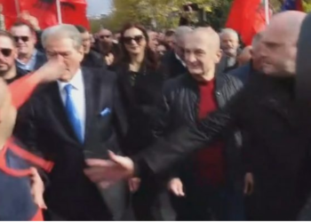 VIDEO/ “Jo, Jo, Jo…”/ I pozicionuar si boksier, si i iku nga duart truprojave të Berishës agresori, e qëlloi direkt me grusht