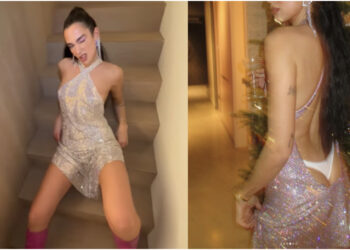 Dua Lipa “çmend” rrjetin, poston fotot me fustanin transparent në ndërrimin e viteve