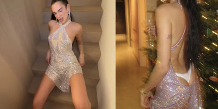 Dua Lipa “çmend” rrjetin, poston fotot me fustanin transparent në ndërrimin e viteve