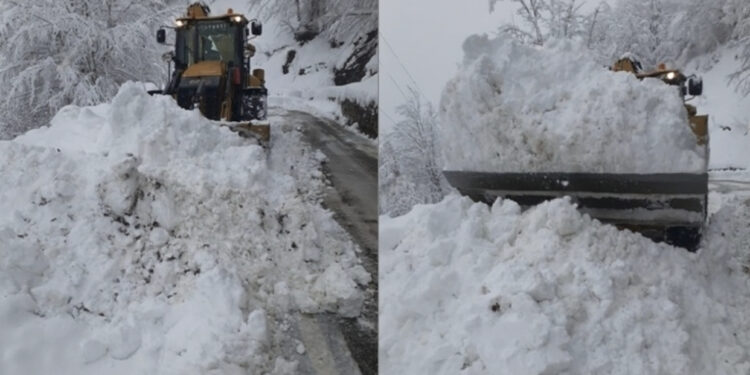 Dëbora dy metra, izolohet një fshat në Korçë