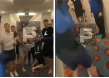 VIDEO/ Sherr masiv mes futbollistëve rusë dhe ukrainas, përleshen në hotelin turk