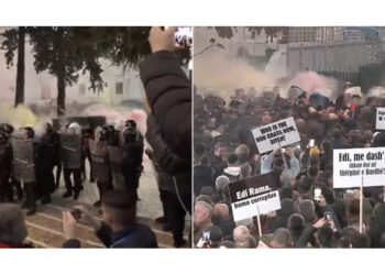 Po ndodh tani/ Tentohet të çahet kordoni! FNSH përplaset me protestuesit