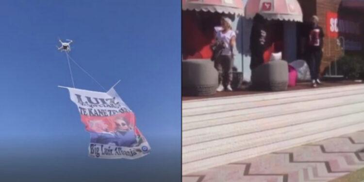 VIDEO/ Ja mesazhi i koduar që fansat i dërguan Luizit me dron paraditen e sotme