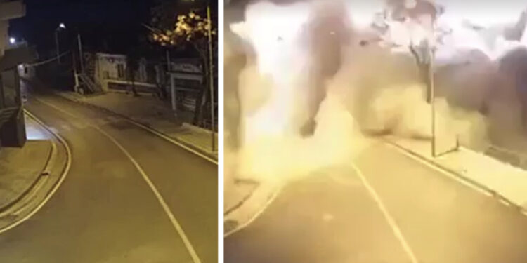 VIDEO/ Shpërthimi me tritol, momenti kur hidhet në erë hotel “Bizant” në Sarandë