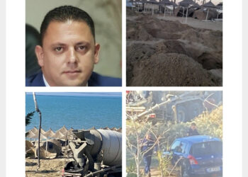 FOTO/ Redjan Krali i Kavajës betonizon plazhin me kompaninë Bonita, plaçkitje dhe krime në fund të mandatit, policia nuk ndërhyn