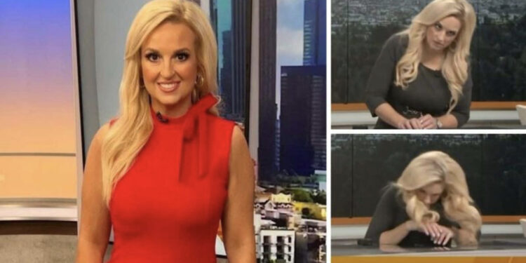 VIDEO/ Meterologes i bie të fikët gjatë transmetimit ‘LIVE’, momenti kur rrëzohet mbi tavolinë