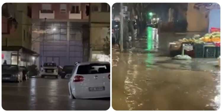 Reshje të dendura shiu, bllokohen hyrjet e disa pallateve në Lezhë