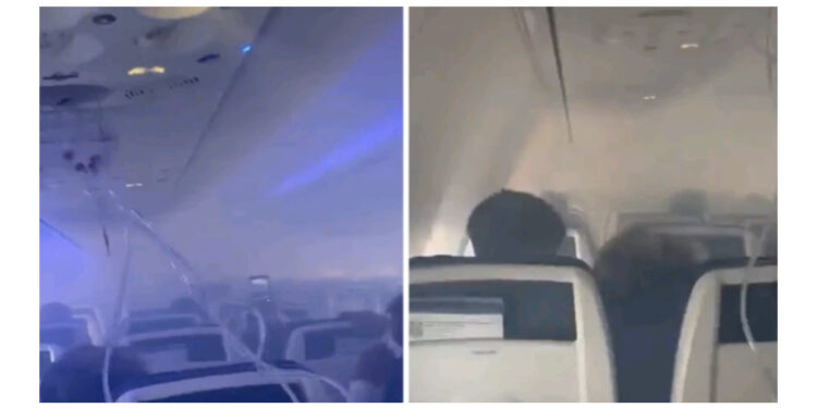 VIDEO/ Momente ankthi në avion! Kabina mbushet me tym, alarmohen pasagjerët, piloti…