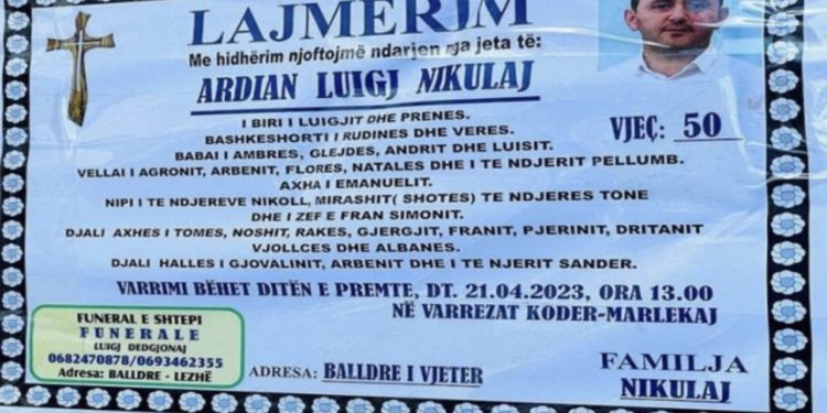 U ekzekutua me armë në lokalin e tij, përcillet nesër për në banesën e fundit biznesmeni Ardian Nikulaj