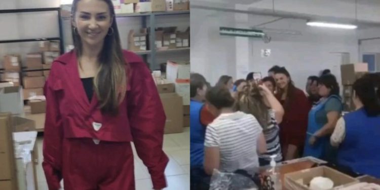 VIDEO+FOTO/ Kiara shkon në Shkodër, gratë e fasonerisë “çmenden” pas saj për të bërë foto