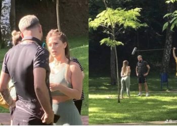 FOTO- VIDEO/ Luizi dhe Olta fotografohen në xhirimet e filmit “Në Kuadër të Dashurisë”