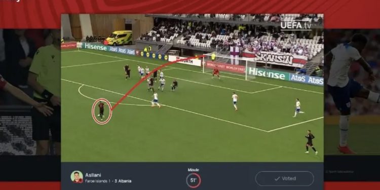 VIDEO/ ‘Kryevepra’ e Asllanit mahnit botën, UEFA e fut në listë për çmimin e javës