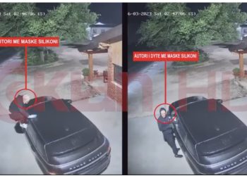 VIDEO/ Autorët me maska silikoni dhe doreza, momenti kur grabitet për 2 minuta “Range Roveri” në Vorë