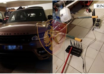 Vidhet “Range Rover” luksoz brenda aeroportit të Rinasit